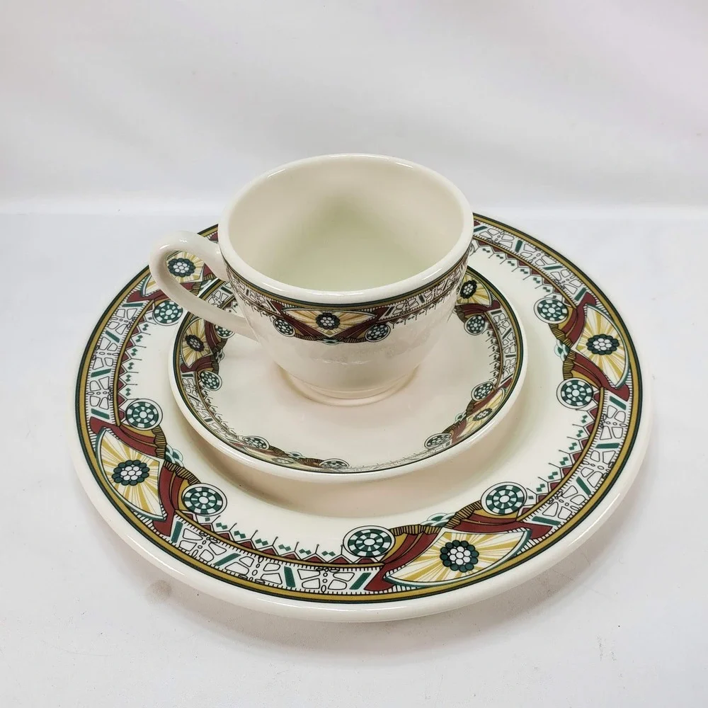 Buffalo China Graycliff Estate Belle Tea Service Trio Frank Lloyd Wright Style